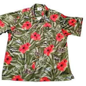 AE Sport US Marine Corps  Semper Fi Hawaiian Shirt Men’s Size XL